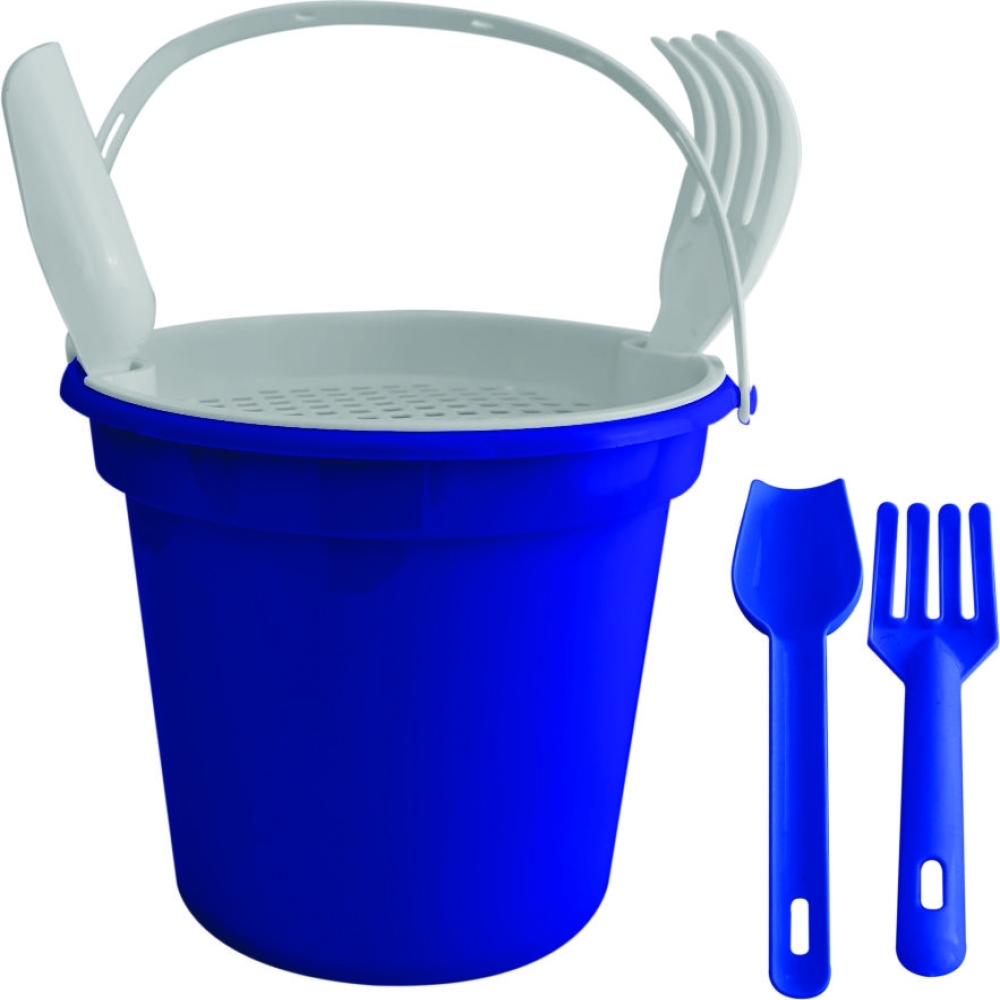 Balde De Praia Com Alça, Peneira, Pá E Rastelo