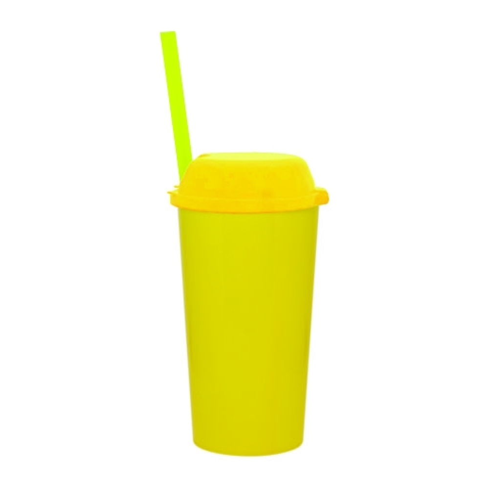 Copo 600 ML com Tampa Porta Snacks